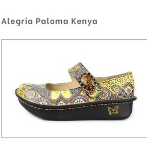 Alegria Women's Paloma Mary Jane size 40 yellow with design